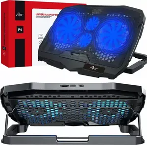 Laptop cooling pad ART P4 with adjustable angle, 4 fans and LED lighting