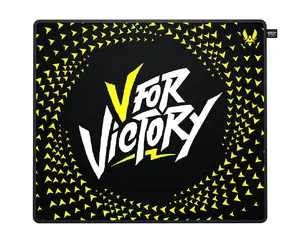Gaming mouse pad Cherry XTRFY GP5 Vitality Black — polyester surface, rubber non-slip base, stitched edges, multicolour