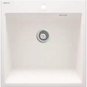 Granite single-bowl kitchen sink deante Eridan ZQE A10K, 1 bowl, built-in installation