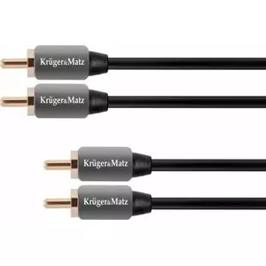 Аудио кабель RCA (Cinch) kruger & matz KM0306 — 2xRCA на 2xRCA, 3 м, серый