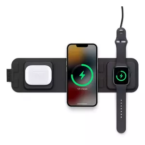 3-in-1 travel charger mophie 2023 MagSafe indoor USB smartphone smartwatch headphones fast charging