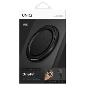 Magnetic Mount Uniq Gripfit Premium 360 Magnetic Mount Kickstand — carbon black