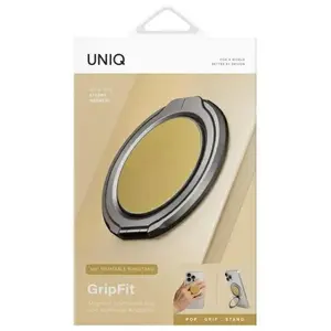 Magnetic Mount UniQ Gripfit 360 canary yellow kickstand for phones – 360° rotation, compact foldable design