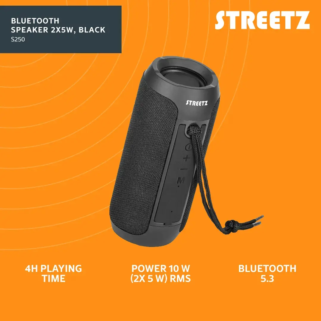 Стерео портативная колонка Streetz S250-BLK Photo 8