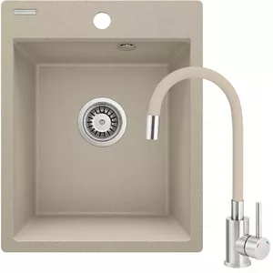 Granite sink deante ZRCP7103 1-bowl — single bowl kitchen sink, granite composite