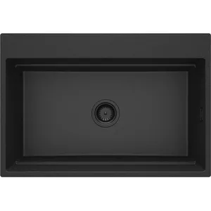 Granite 1-bowl sink deante ZRM_G10B, single bowl kitchen sink, black/graphite finish