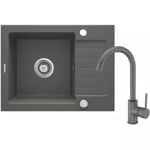 Granite sink deante ZQZAT11A 1-bowl with drainer