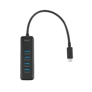 Deltaco USBC-HUB202 USB Type-C хаб 5000 Mbit/s черный