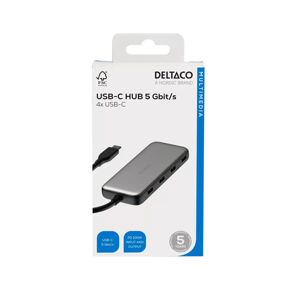 USB Type-C хаб Deltaco USBC-HUB204 Photo 3
