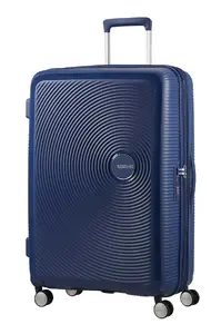 Чемодан American Tourister Soundbox Spinner 97 л, полипропилен, 4 колеса, синий