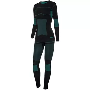 Women's Thermoactive Underwear Viking Ilsa Black-Green Set L Moisture-Wicking Breathable