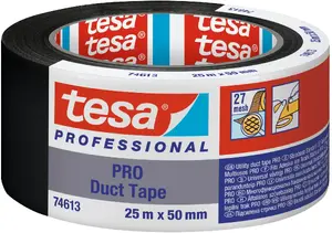 Lentes Tesa PRO 74613 — melna, ar stipru adhēziju, izturīga pret laikapstākļiem