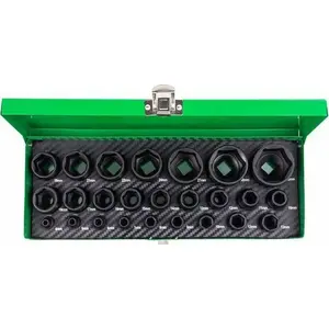 Ударный набор торцевых головок STAHLWILLE ROCKFORCE RF-50121K, 25 шт., приводы 1/2" и 1/4", 6-гранные 4–32 мм