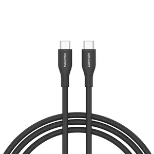 USB-C to USB-C cable CANYON CC60SC10 60W 1 m Silicone Black