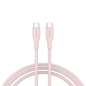 Кабель CANYON CC60SC10 USB-C на USB-C, 60 Вт, 1 м, силикон, песочно-розовый