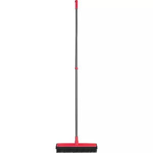 Floor rubber broom LAMART LT8082 — 31 cm sweeping width, telescopic handle 70–120 cm, bristle length 2.5 cm, red