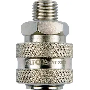 Gaisa savienotājs YATO YT-2391, tērauds ar niķeļa pārklājumu, ārējā vītne 3/8", garums 45 mm, 1 gab.