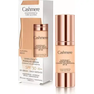 Liquid foundation-serum DAX CASHMERE DD Nawilżający SPF 30 01 Natural Beige with hyaluronic acid
