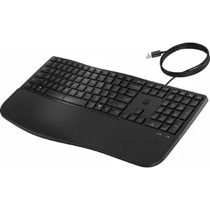 Проводная USB полноразмерная клавиатура HP 480 Comfort — QWERTY (англ.), черная, цифровая панель, кабель 1,5 м