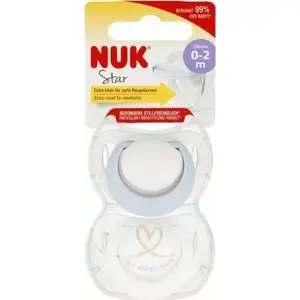 Соска Nuk Star силиконовая 0–2 мес., комплект 2 шт.