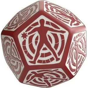 Polyhedral Dice Q-Workshop 12-sided Impact Die (red-white) - Q-Workshop 107808