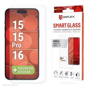Displex Smart Glass for Apple iPhone 15/15 Pro/16 unbreakable