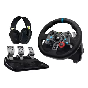 Gaming Controller Logitech G 991-000539 USB Steering Wheel Pedals Headset 900°