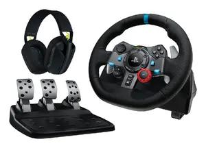 Gaming Controller Logitech G 991-000539 USB Steering Wheel Pedals Headset 900°