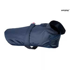 Raincoat ami play Bristol Maltese 32 cm navy blue — dog rain jacket, 32 cm back length
