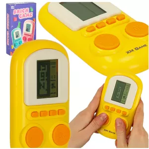 Handheld electronic game RoGer XM 3362 Tetris Yellow — portable Tetris-style gaming device