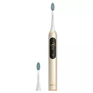 Electric toothbrush SENCOR SOC5011GD — sonic, up to 38,000 moves/min, 4 modes, USB-C, IPX7, 30-day battery, 2 heads included
