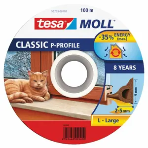 Уплотнительная лента Tesa 4042448099402 коричневая для зазоров 2–5 мм, 0.009 x 1 м