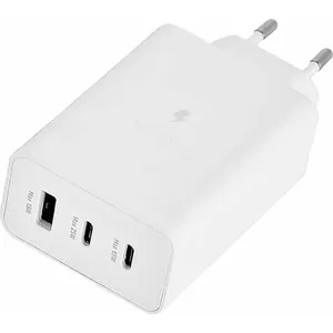 Wall Charger DENMEN EP-T6530 65W — USB‑C PD 2×, USB‑A 1× — White