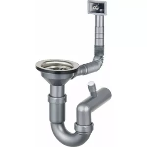 Sink siphon deante for 1-bowl stainless steel sink, 3.5" with overflow in bowl