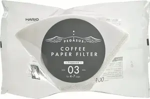 Paper Coffee Filters HARIO PEGASUS 03 – white pack of 100, for V60-style drippers