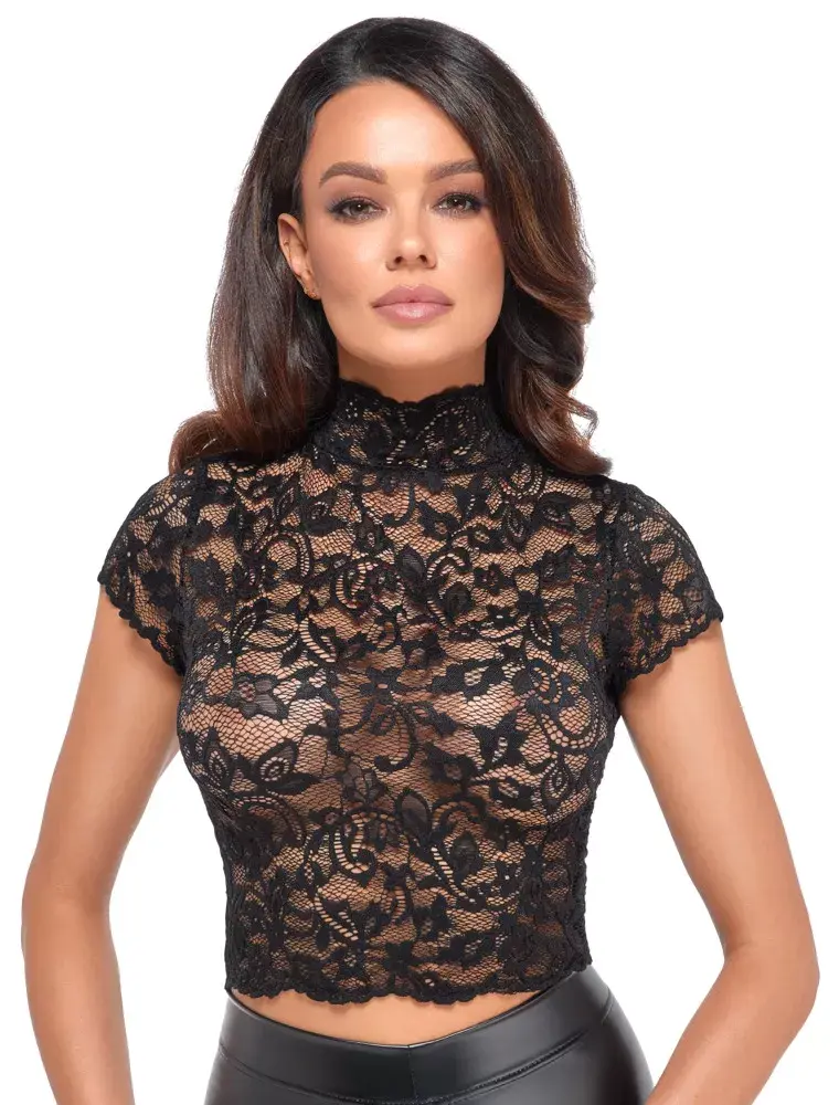 Noir Libido mežģīņu crop top Photo 2