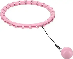 Hula hoop HMS HHW02 with weights and raised knobs, light pink