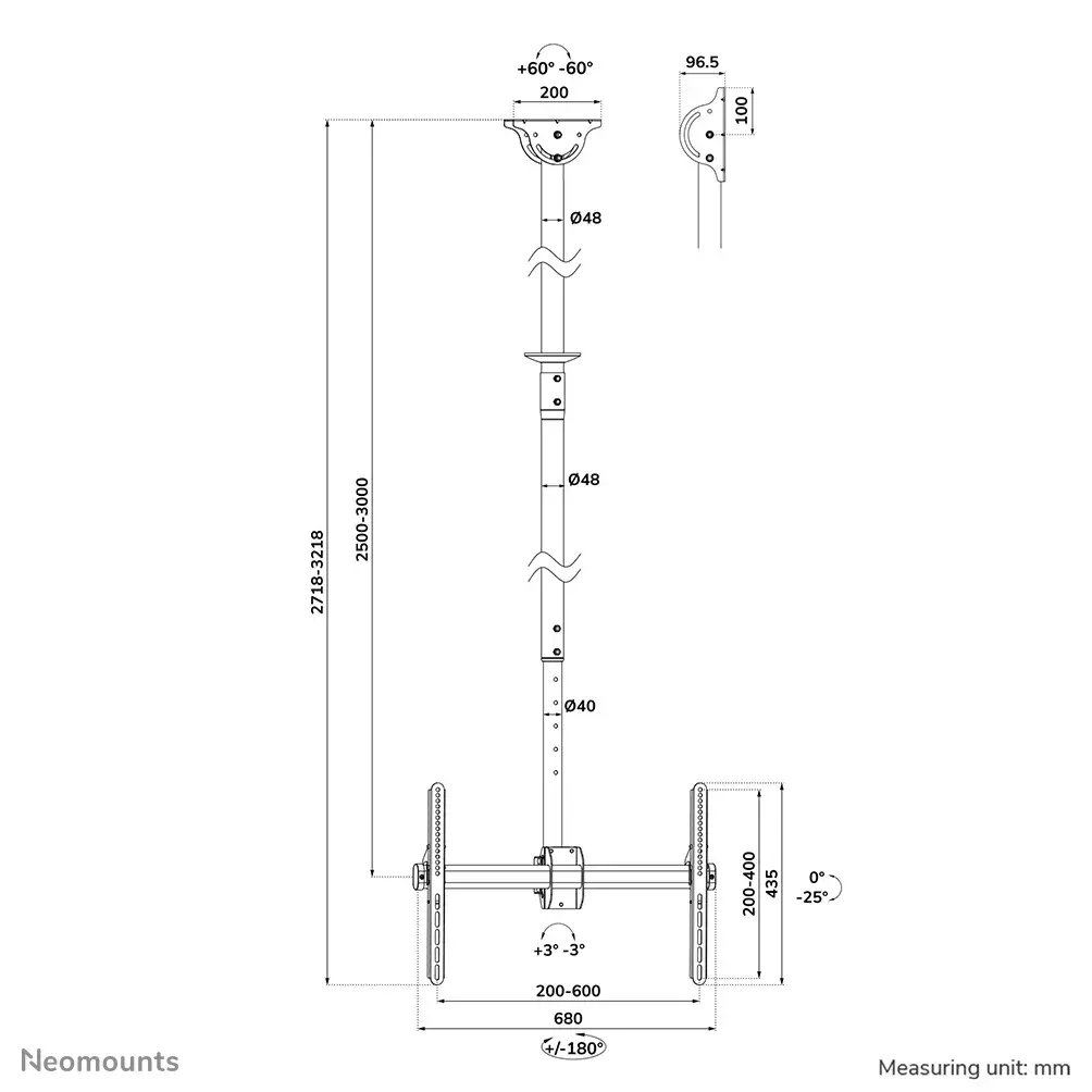 Потолочный крепеж Neomounts CL35-440BL16XL Photo 18