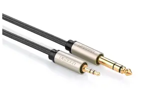 Ugreen AV127 Audio Cable 3.5mm Male to 6.35mm Male 5m Grey Silver Connector Gold Plated