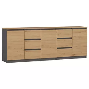 Комод top e shop COSTA ANT/ART BA KPL — 6 ящиков, дуб, щит ДСП
