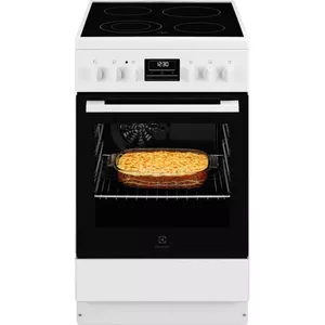 Elektriska brīvstāvoša plīts Electrolux LKR540266W — 50 cm keramiskā virsma, 4 plītītes, cepeškrāsns 57 l, energoefektivitāte A