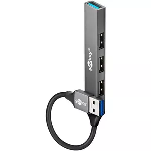 Goobay 74456 USB 2.0 Хаб Type-A 5000 Mbit/c Светло-серый