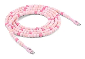 Club 3D CAC-3010 USB-C to USB-C Beaded Cable 2m Pink 480Mbps Power Delivery