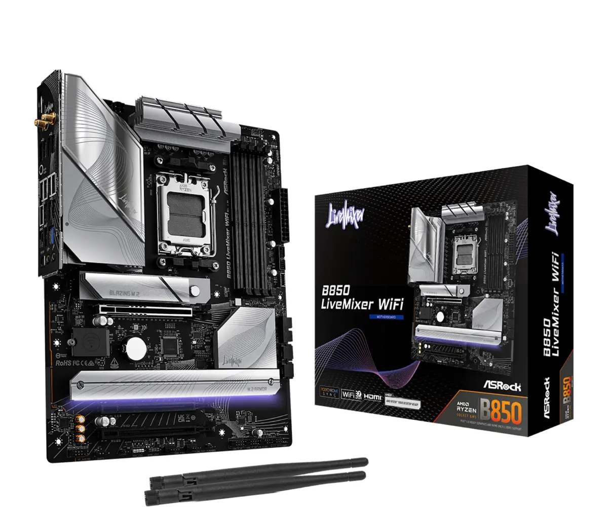 Mātesplate ASRock B850 LiveMixer WiFi ATX