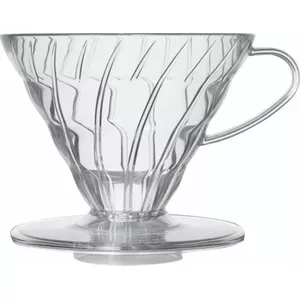 Drip Coffee V60-02 pour-over dripper, HARIO, plastic (clear) for 1–4 cups
