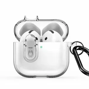 Protective case dux ducis for Apple AirPods 4 — hard PC back with clear TPU cover and metal hook