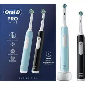 Szczoteczka Oral-B Pro Series 1 Cross Action komplekts 2 pack Black + Blue Black/Blue