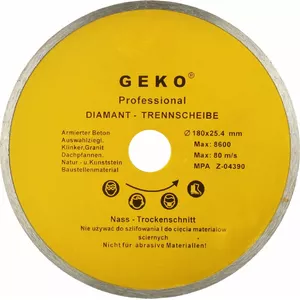 Алмазный отрезной круг GEKO 180 мм x 25,4 мм сплошной (G00242)