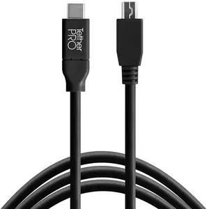 Kabelis tether tools USB-C uz 2.0 Mini B 5-pin, 4.60 m, melns (CUC2415-BLK)