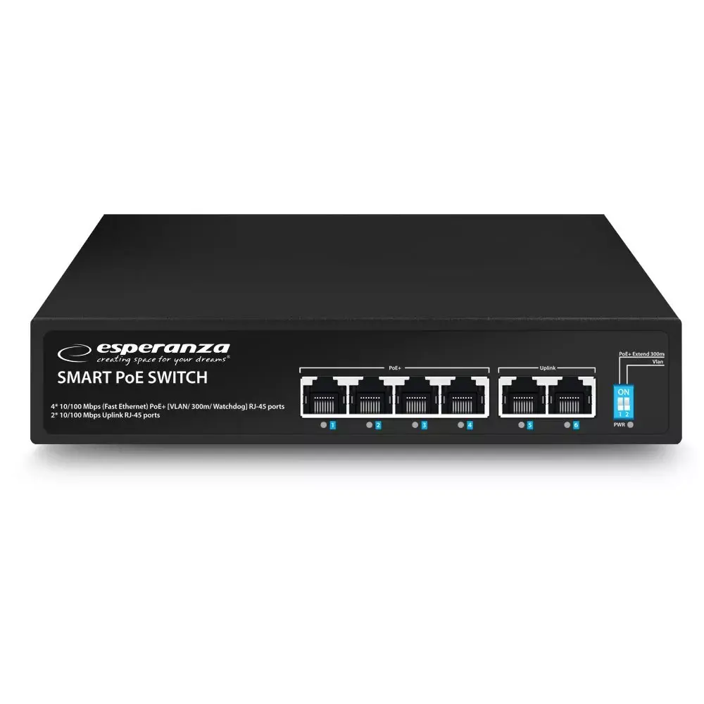 PoE switch ESPERANZA ENS105 — 6x10/100, 4 PoE, 60W Photo 2